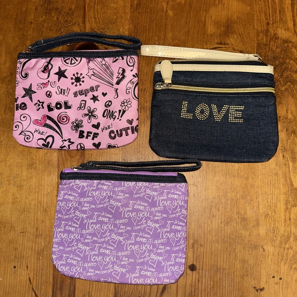Modella Bags Lot of 3 Zipper Makeup Bags